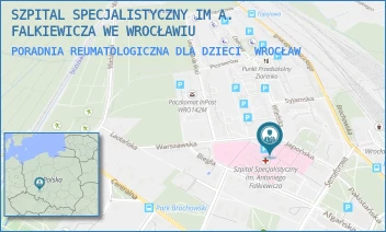 PORADNIA REUMATOLOGICZNA DLA DZIECI - SZPITAL SPECJALISTYCZNY IM A. FALKIEWICZA WE WROCŁAWIU - UL. WARSZAWSKA 2, WROCŁAW