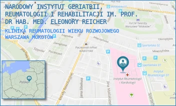 KLINIKA REUMATOLOGII WIEKU ROZWOJOWEGO - NARODOWY INSTYTUT GERIATRII, REUMATOLOGII I REHABILITACJI IM. PROF. DR HAB. MED. ELEONORY REICHER - SPARTAŃSKA 1,  WARSZAWA MOKOTÓW