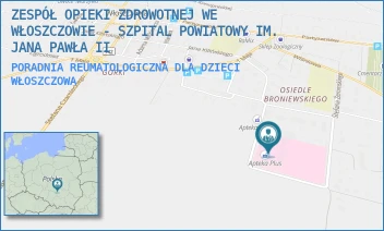 PORADNIA REUMATOLOGICZNA DLA DZIECI - ZESPÓŁ OPIEKI ZDROWOTNEJ WE WŁOSZCZOWIE - SZPITAL POWIATOWY IM. JANA PAWŁA II - ŻEROMSKIEGO 28, WŁOSZCZOWA