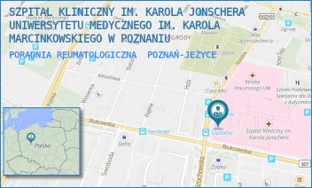 PORADNIA REUMATOLOGICZNA - SZPITAL KLINICZNY IM. KAROLA JONSCHERA UNIWERSYTETU MEDYCZNEGO IM. KAROLA MARCINKOWSKIEGO W POZNANIU - SZPITALNA 27/33,  POZNAŃ-JEŻYCE